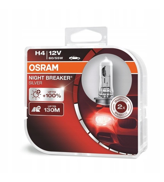 Żarówka Osram H4 12V 60/55W Night Breake Silver 100% BOX 2 szt