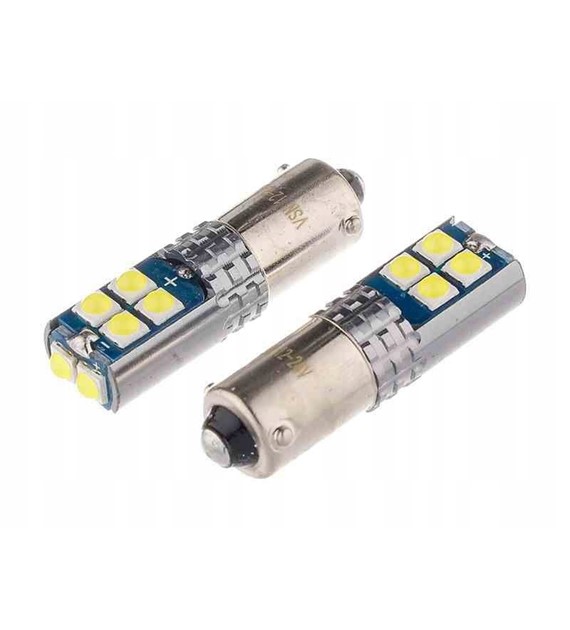 Żarówka H6W BAX9S 12/24V 10X 3030 SMD LED nonpolar Canbus biała 2szt