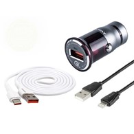 Ładowarka 12/24V QC3.0 1x USB + kabel USB > Lightning