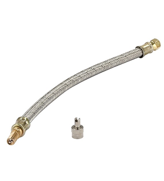 Przedłużka do pompowania koła - bliźniaka, 250 mm, metalowy oplot