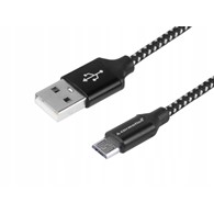 Kabel do ładowania i synchronizacji 300 cm w oplocie z mikrofibry USB > micro USB