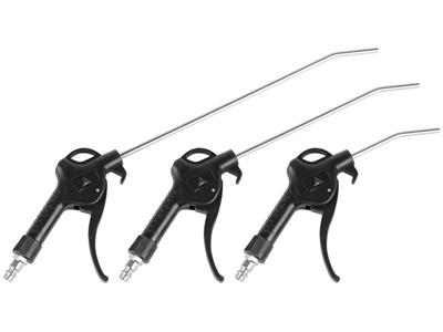 Pistolety do przedmuchiwaniaz dyszami 100mm , 200mm , 300mm przyłącze 8mm 3szt  czarne