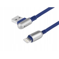 Kabel MYWAY do ładowania i synchronizacji 120cm w oplocie z mikrofibry dwustronne kątowe USB Lighting navy