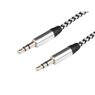 Kabel audio 300cm w oplocie z tworzywa microfibry jack > jack AUX 3,5 mm