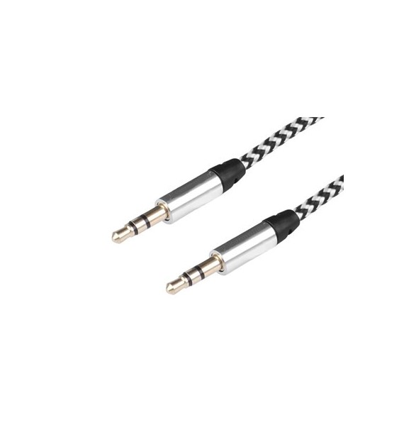 Kabel audio 300cm w oplocie z tworzywa microfibry jack > jack AUX 3,5 mm