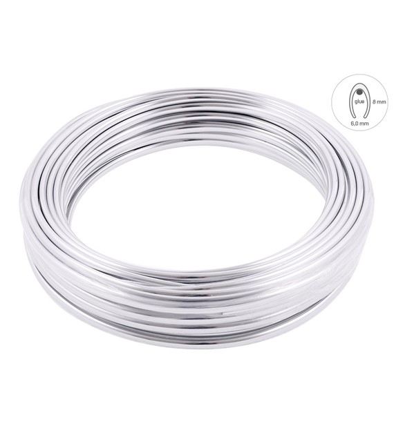 Listwa dekoracyjna rantowa, chrom, 8 x 6 mm x 20 m