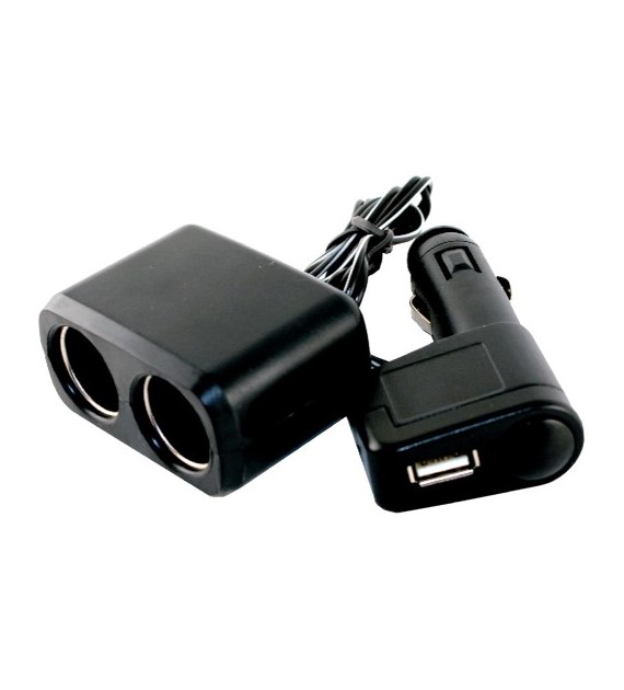 AUTO WELLE rozdzielacz gniazda zapalniczki 2 GNIAZDA i USB 12/24V