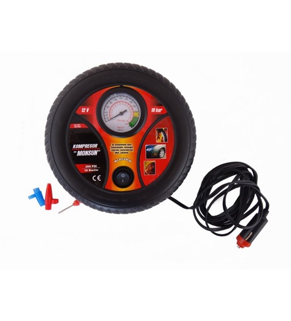 Kompresor samochodowy MONSUN 12v koło