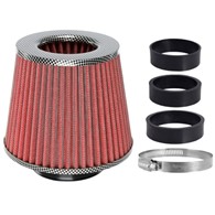 Filtr powietrza stożkowy 155x130x120 mm czerwony/carbon adaptery: 60, 63, 70 mm