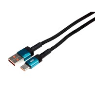 Kabel do ładowania i synchronizacji, w oplocie z mikrofibry, 100 cm, USB > USB-C, max 100W, turkusowy