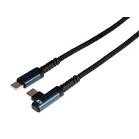 Kabel do ładowania i synchronizacji, w oplocie z mikrofibry, 100 cm, USB-C > USB-C 90°, max 60W