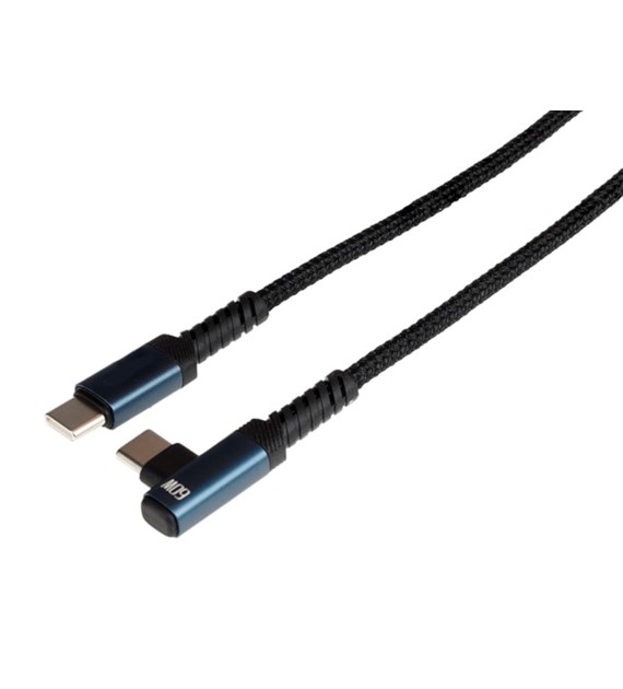Kabel do ładowania i synchronizacji, w oplocie z mikrofibry, 100 cm, USB-C > USB-C 90°, max 60W