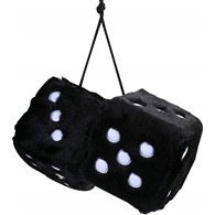 Kostki SZCZĘŚCIA ozdobne pluszowe CZARNE 2szt