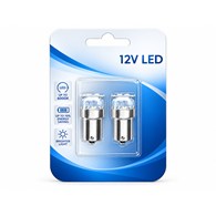 Żarówka 2x Dioda LED Ba15s 9 LED 5mm żółta blister