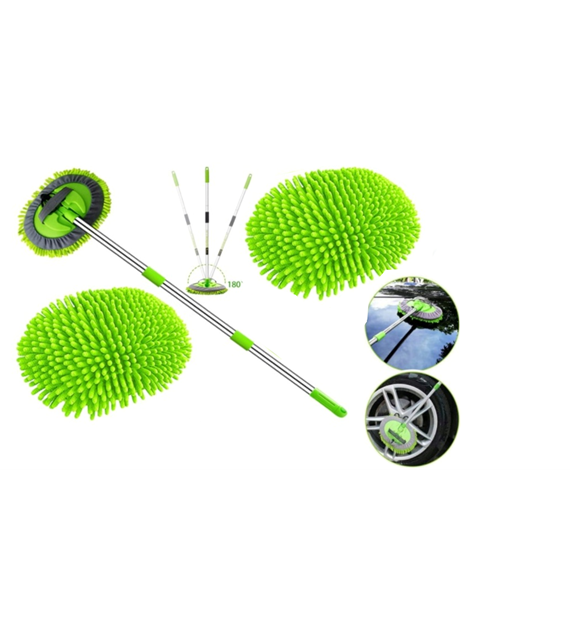 Mop szczotka samochodowy szenilowy z mikrofibry zielony 110cm
